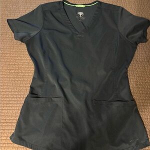 Healing Hands  Women's V-Neck Black Scrub Top